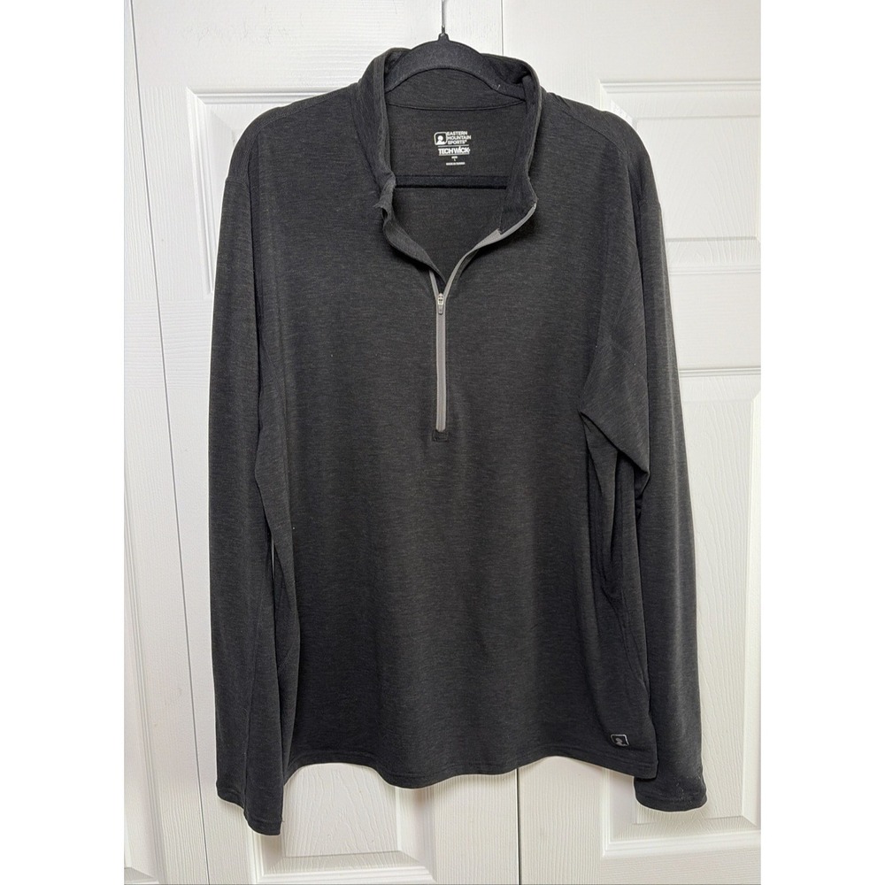 Eastern Mountain Sports Techwick Pullover Mens Size L Gray‎ Hiking Wool Blend